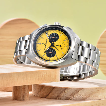 PAGANI DESIGN 2026 Nuovo Orologio al Quarzo con Quadrante Panda, Tutto in Acciaio, Movimento Giapponese, Cronografo di Lusso, Zaffiro, Luminoso, Impermeabile, Orologio da Uomo