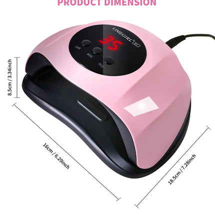 LIMEGIRL Rofessional 24LED Nail Lamp with LCD Display & Sensor Suitable for /LED Nail Polish, 4 Timer Settings, Instant Nail Dryer for Gel Polish, Lamp for Home Salon, Nail Glue Tool, No Adapter Required Gift for DIY