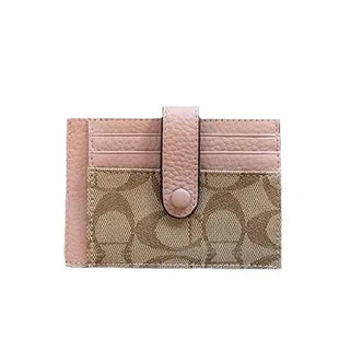 Portacarte Ultrasottile Stile Ins con Monogramma, Mini Portafoglio Corto alla Moda per Donne, Porta Carte e Documenti con Applicazioni