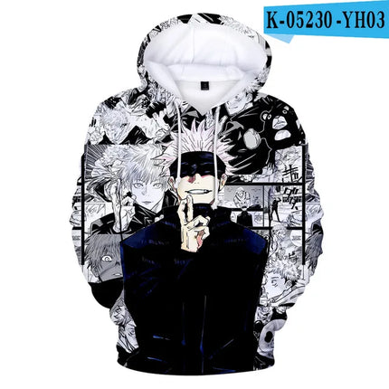 Anime Satoru Gojo 3D Digital Printing Men/Women Autumn Japanese Anime Hoodies Sweatshirt Harajuku Jacket Coat Cosplay Costume