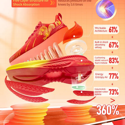 Scarpe da corsa ONEMIX Paraurti rosso riflettente Elite Scarpe sportive con rialzo di altezza per scarpe da ginnastica da passeggio in mesh traspirante per esterni da uomo platinumshop