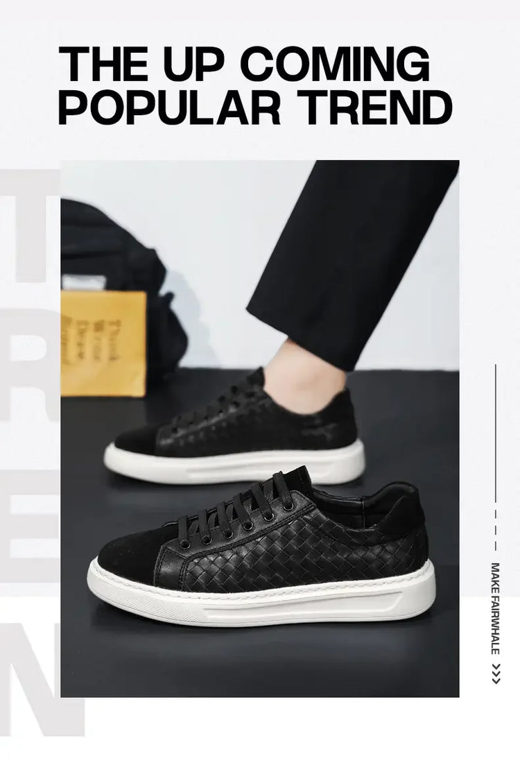 Sneakers Premium Breathable Woven Black Casual Shoes for Men Lightweight Comfortable Daily Walking Outdoor Footwear
