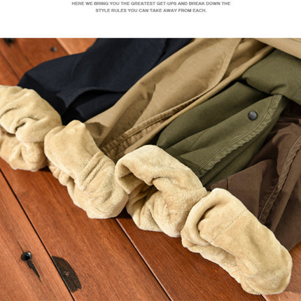 Winter New Thickened 100% Cotton Cargo Velvet Men's Winter Pants Comfortable Soft Keep Warm Retro Street Trousers  AZ640