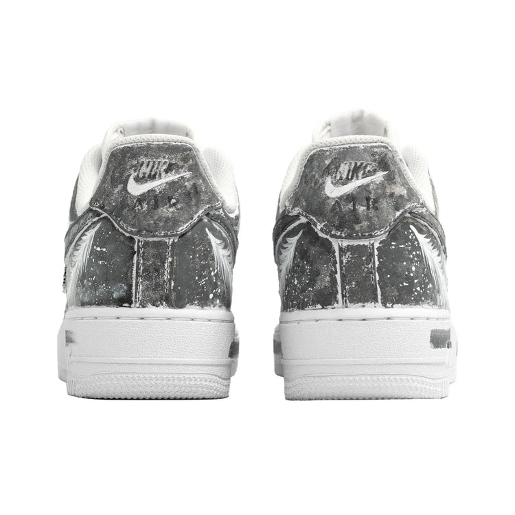 Nike Air Force 1 Kaleidoscope, Light Wing, Shopping Bag Abrasion Resistant Low top Skateboard Shoes Unisex Silver White