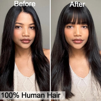 No Clip-in Real Human Hair Topper Weightless Black Air Bangs Cover Sparse Hair Seams Patches 2x9cm #3 Net Human Hair Pieces