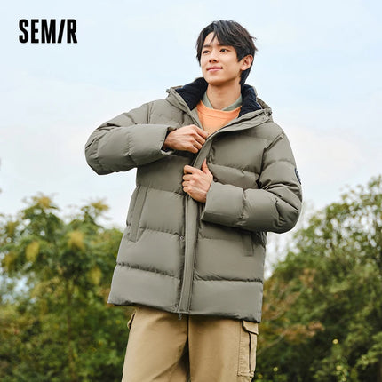 Semir Down Jacket Men 2026 Winter New Hooded Mid-Length Thick Versatile Coat