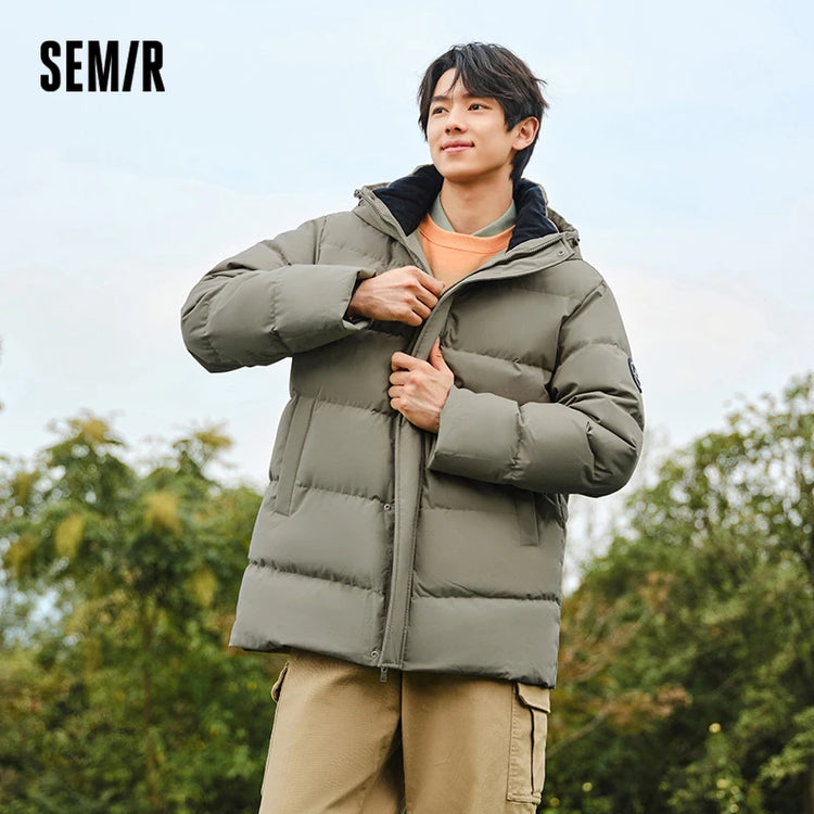 Semir Down Jacket Men 2026 Winter New Hooded Mid-Length Thick Versatile Coat