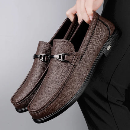 Mocassini in Vera Pelle per Uomo, Scarpe Casual Classiche per Lavoro e Pendolarismo, Slip-on Comodi per Passeggiate