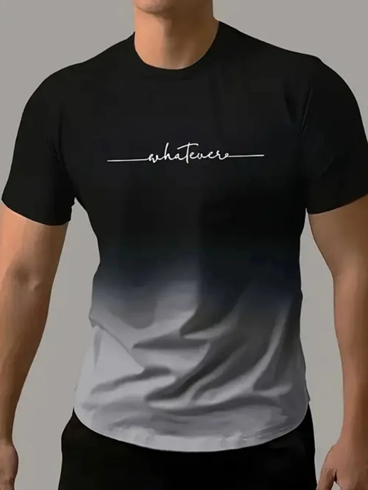 Abbigliamento da uomo semplice stampato T-shirt da uomo oversize moda Estate Outdoor traspirante da