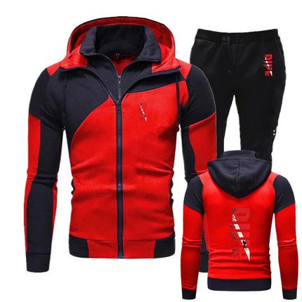 2025 Spring Autumn Scuba Diving Diver Down Flag Print Men's Popular Splicing Hoodies + Sweatpants Casual Sports Suit PlatiNum
