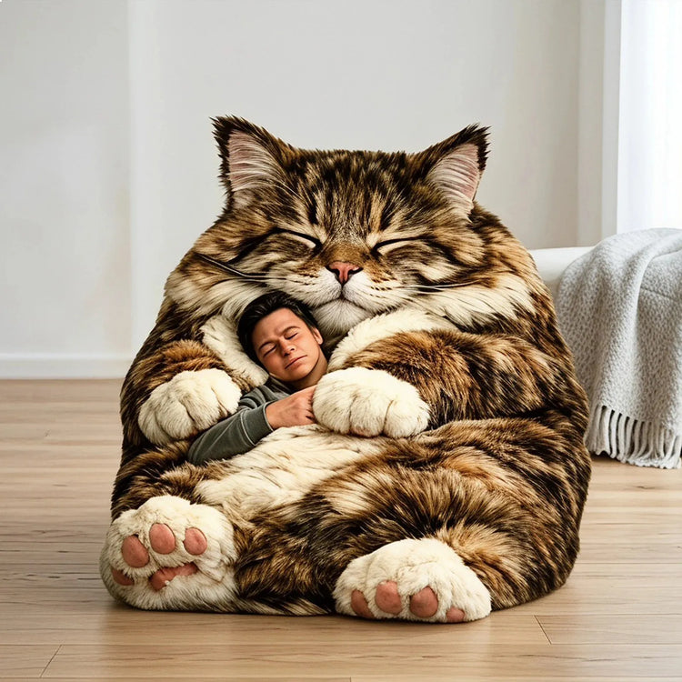 Giant Animal Sleeping Bag Soft Warm Plush Washable Cute Cat Envelope Bed for Adults Winter Outdoor Use