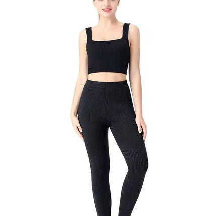 Women's Wool  Leggings Slim Pants High Waist  Autumn and Winter Cashmere Casual Knitted Pencil Pants Korean Thick Casual pants PlatiNum