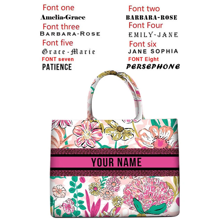 Nuova borsa tote personalizzata da donna 2026, borsa a mano in tela stampata, borsa da spiaggia grande capacità
