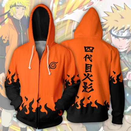 Anime Narutos Zipper Hoodie Cosplay Peripheral Digital Printing Hooded Cardigan Adults Children Daily Necessities