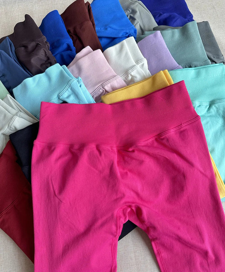 Seamless Sporty Leggings High Elastic Yoga Leggings Fitness Pants Butt Lifting Tights Tummy Control Squat Proof Workout Tights PlatiNum