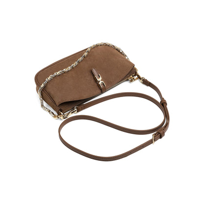 CHARLES&KEITH Synthetic Leather Baguette Bag Underarm Shoulder Bag Small Women's Mocha Brown Mocha CK2-20782753-1
