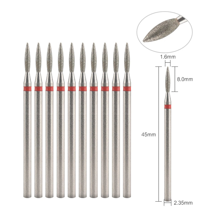 10Pcs Diamond Milling Cutter For Manicure Electric Nail Drill Bits Accessory Pedicure Machine Nail File Gel Remover Tool