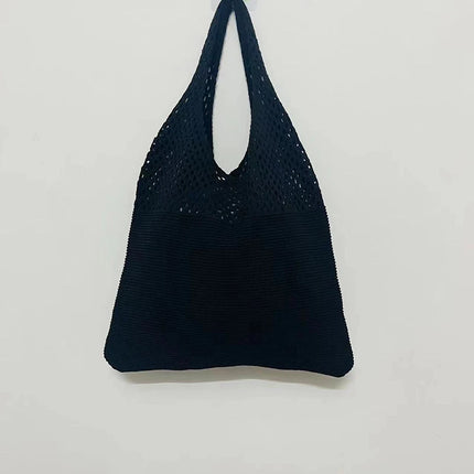 Borse a maglia da donna, borsa tote grande capacità, borsa estiva da spiaggia, borsa grande casual, borse a tracolla intrecciate a nido d'ape, borsa da donna