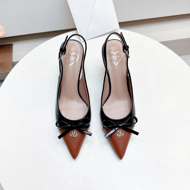 Heels sandals Gladiator summer luxury Brand 2025 bow Women High Heels Pointed toe designer Elegant Slingbacks Party Ladies Shoes