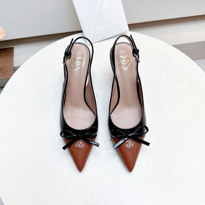 Heels sandals Gladiator summer luxury Brand 2025 bow Women High Heels Pointed toe designer Elegant Slingbacks Party Ladies Shoes