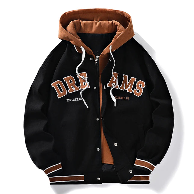 High Quality Baseball Uniform Jacket New Men's Autumn New Trendy Brand All-match Student Hooded Jacket Plus Size Coats Male 8XL