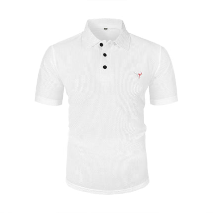 Men's Short Sleeve Summer T-Shirt with Ice Silk Lapel, Men's Top