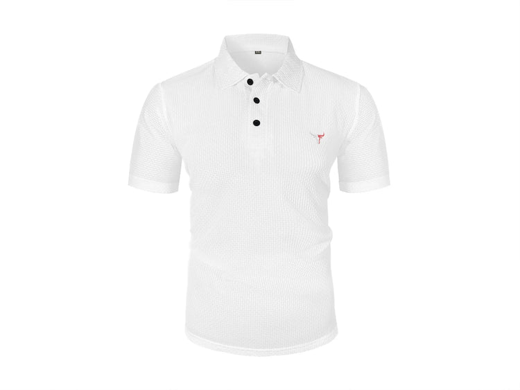 T-shirt estiva a maniche corte da uomo con risvolto in seta ghiacciata, top da uomo