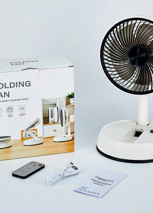 Ventilatore pieghevole portatile 6000mAh Dispositivo di raffreddamento dell'aria con telecomando USB Ventilatore da pavimento wireless ricaricabile silenzioso per la casa all'aperto