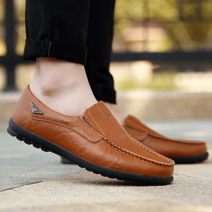 Scarpe Casual da Uomo in Vera Pelle di Lusso, Mocassini Estivi Cuciti a Mano, Traspiranti, Slip-on, Scarpe da Guida, Taglia Grande 47
