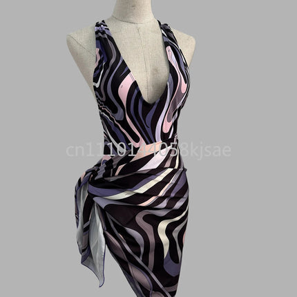Costumi da bagno di lusso da donna con sciarpa nera e logo firmato, set bikini con fascia per capelli firmata da designer, abbigliamento da spiaggia platinumshop