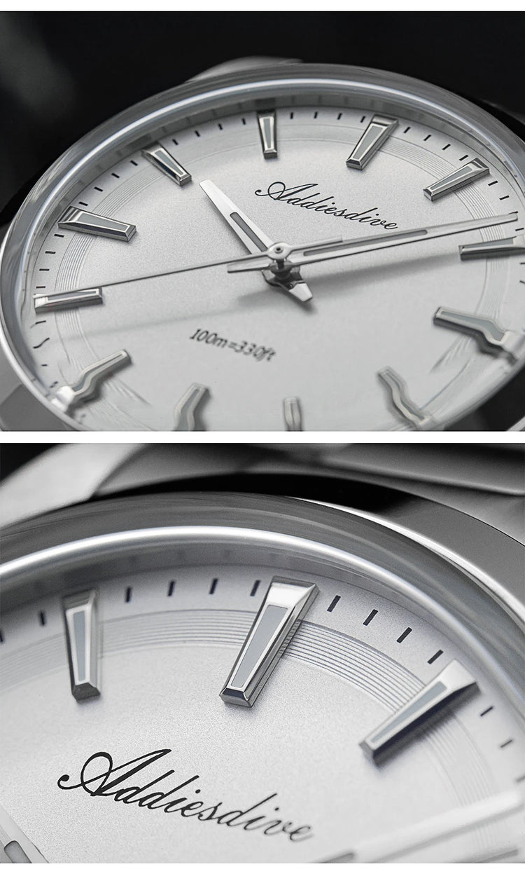 ADDIESDIVE AD2066 Men's Luxury Watch VH31 10Bar Waterproof BGW9 Super Luminous 316L Stainless Steel Reloj Hombre Quartz Watches