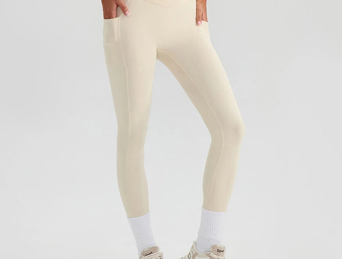 Women Gym Sports Leggings Workout Yoga Pants With Pockets High Waist Tights Fitness Pants Outdoors Running Training Trousers PlatiNum