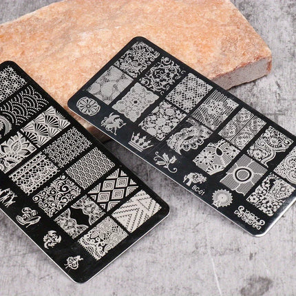 5 Sheets Lace Flowers Nail Stamping Plates Mandala Geometric Nail Art Stamp Templates Polish Printing Stencils Manicure Tools