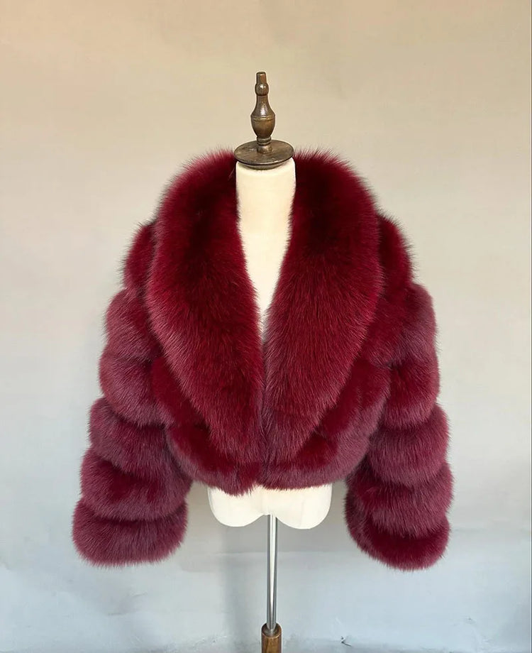 ZADORIN Luxury Big Collar Spliced Cropped Faux Fur Coat Woman Clothing Thicken Furry Faux Fur Jacket Winter Fur Coats Top Mujer