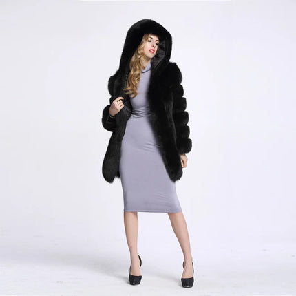 ZADORIN Hooded Fluffy Faux Fur Coat Winter Jacket Women Fashion Thick Warm Faux Fur Jackets Coats Woman Clothing Outerwears