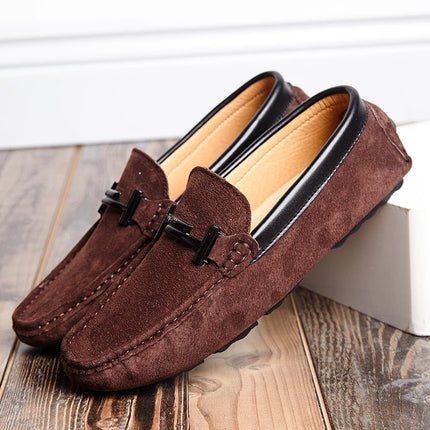 Estate nuovi mocassini in pelle scamosciata comodi appartamenti scarpe Casual da uomo traspirante Slip-On scarpe da guida in morbida pelle mocassini 2022