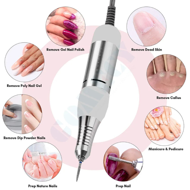 Nail Drill Machine Pullyon ProSpray FP Electric Adjustable Spray Foot Pedal Control for Manicure Pedicure Salon Nail Art Equipment