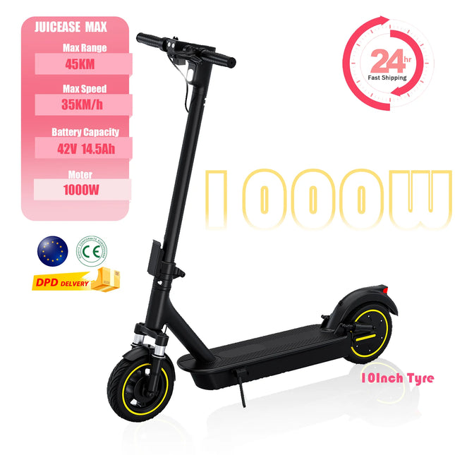 Monopattino Elettrico AOVOPRO A1MAX con Motore Potente da 500W, Velocità Massima 35KM/H, Autonomia 45KM, Batteria 42V14.5AH, Pneumatici da 10 Pollici, Pieghevole e Intelligente