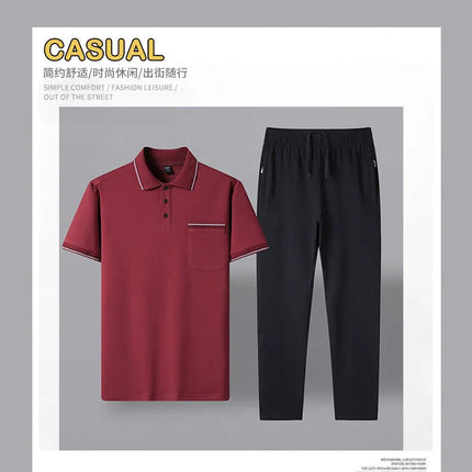 2024 Summer New Comfortable Soft Cotton Fashion Suit Men's Casual Relaxed Breathable Plus Size High Quality Sports Two-Piece Set PlatiNum