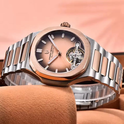 Orologio Meccanico Tourbillon PAGANI DESIGN 2026 Nuovo, Lusso Impermeabile da Uomo in Acciaio 316L, con Vetro Zaffiro e Lancette Luminose