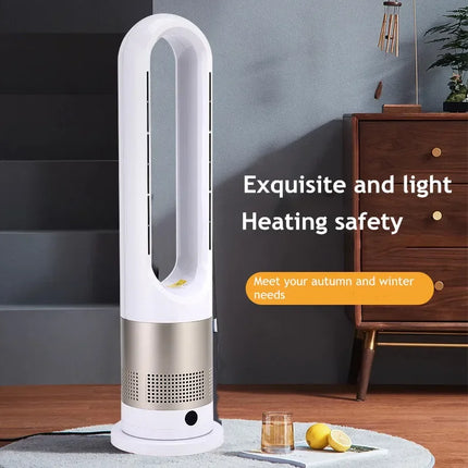 Ventilatore a torre elettrico senza lama con riscaldatore per condizionatore d'aria in piedi con raffreddamento ad aria fredda e calda con telecomando timer