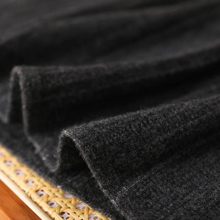 Women's Wool Skirts A-Line Pleated Cashmere Skirt Autumn Winter Elastic Waist 100% Merino Wool Knitted Bright Silk Style Dress PlatiNum