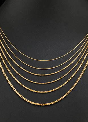 0.6/0.8/1/1.2/1.8/2.3mm di larghezza in acciaio inossidabile piccola catena sottile collana color oro per le donne ragazza chocker gioielli di moda regalo PlatiNum