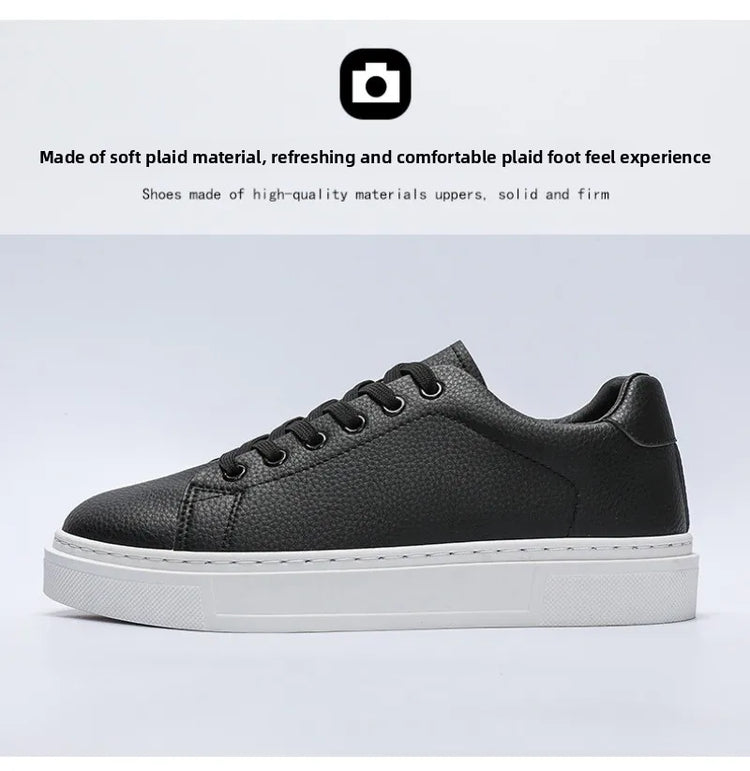 Fashion Men's Sneakers High Quality Leather Casual Shoes Luxury Business Office Shoes Trendy Skateboard Shoes Zapatillas Hombre