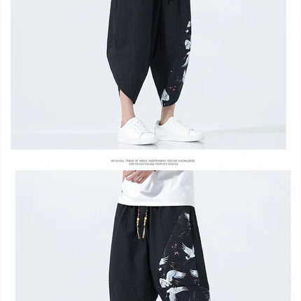 Pantaloncini estivi da uomo stile giapponese retrò comodi pantaloni da spiaggia traspiranti da uomo cintura elastica pantaloni casual Harun larghi e sottili