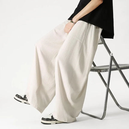 Nuovi pantaloni da uomo Casual comodi pantaloni a gamba larga pantaloni Harun larghi alla moda pantaloni sportivi con coulisse lanterna da uomo taglie forti