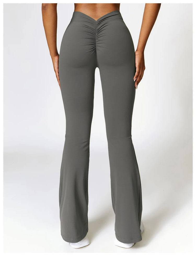 High Waist Flare Leggings Yoga Pants Women Wide Leg Pants Women Gym Workout Fitness Sports Flared Pants Latin Dance Trousers PlatiNum