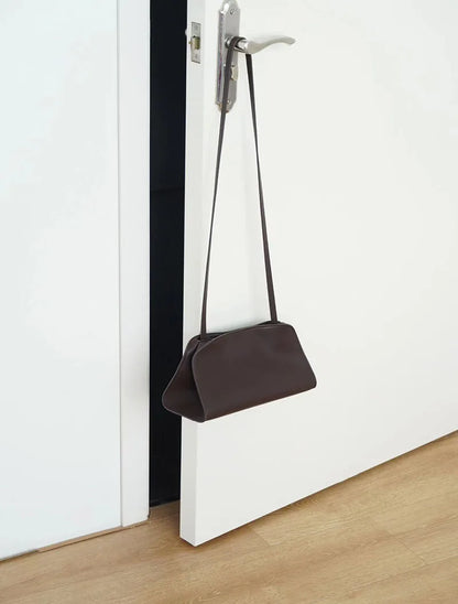 [Full Leather Inside Outside] Drinking Milk Cowhide Imported Saddle Leather Underarm Bag Single Shoulder Crossbody Bag Simple