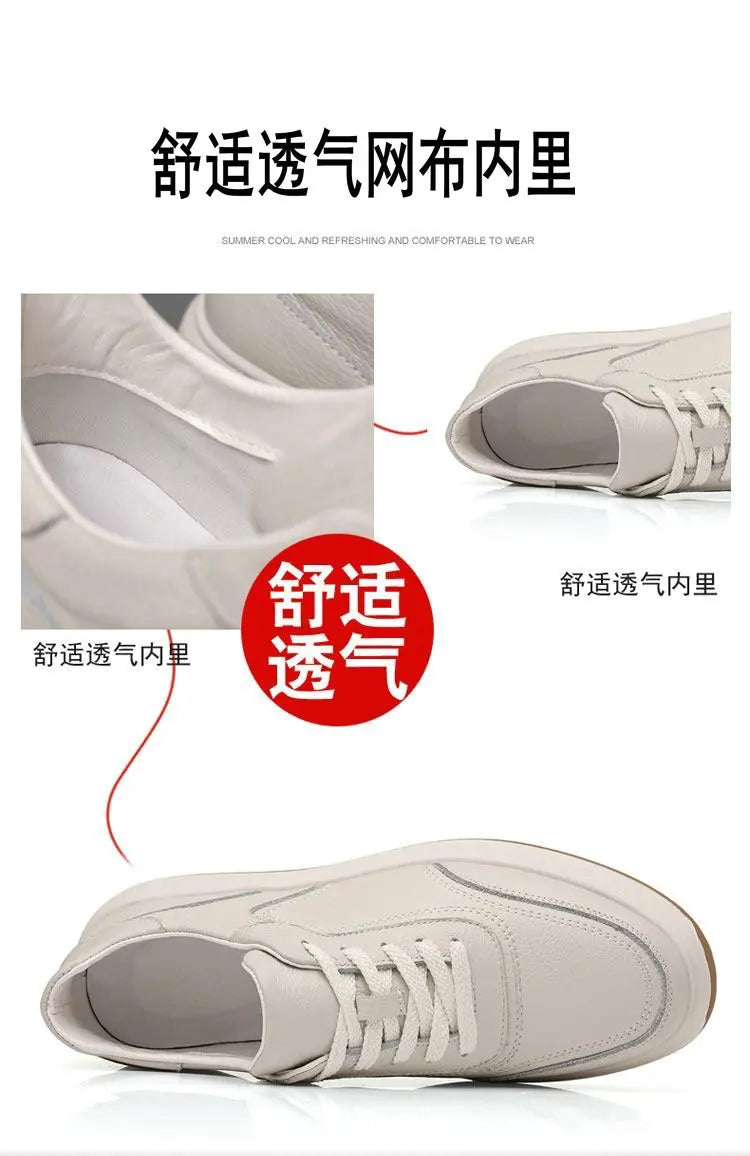 2026 New Men's Leather Shoes Casual Spring Autumn Fashionable Genuine Cowhide Slip-On Breathable Comfortable Anti-Slip Shoes