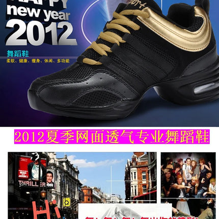 New Soft Outsole Breath Dance Shoes Women Sports Feature Dance Sneakers Jazz Hip Hop Shoes Woman Dancing Shoes Ladies Sneakers